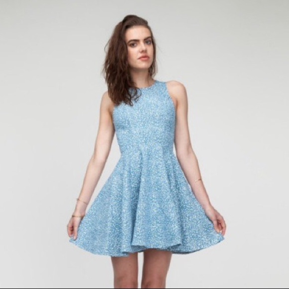 Dusen Dusen printed denim notebook skater dress 2